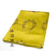 加厚西藏民族丝绸绣花八吉祥哈达，(2.5m*47cm)黄色五色可选