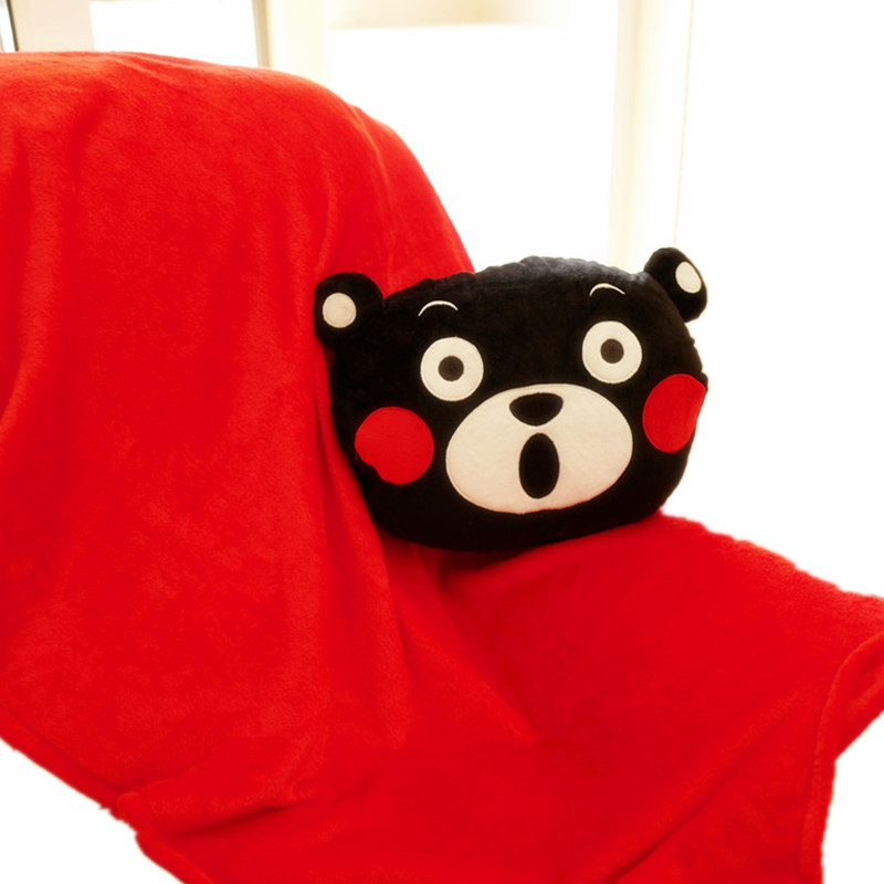 KUMAMOTO Bear Pillow Dual use Trine Pillow Blanket Siesta pillow Hand Plush Cushion Children's Day gift girl studentin the Toy/Childs/Puzzle/Building block/Model , Plush Fabric Toys category - from Buy2taobao.com to provide professional Taobao agent buy service