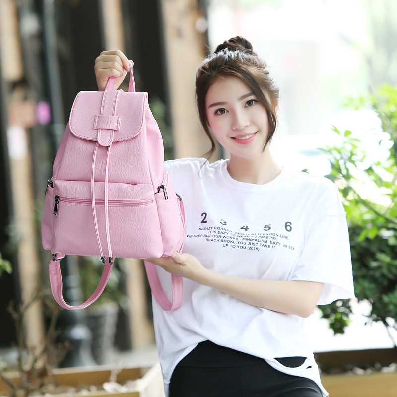 包包2016韩版新款背包女双肩包简约女包学生书包旅行包休闲潮皮包