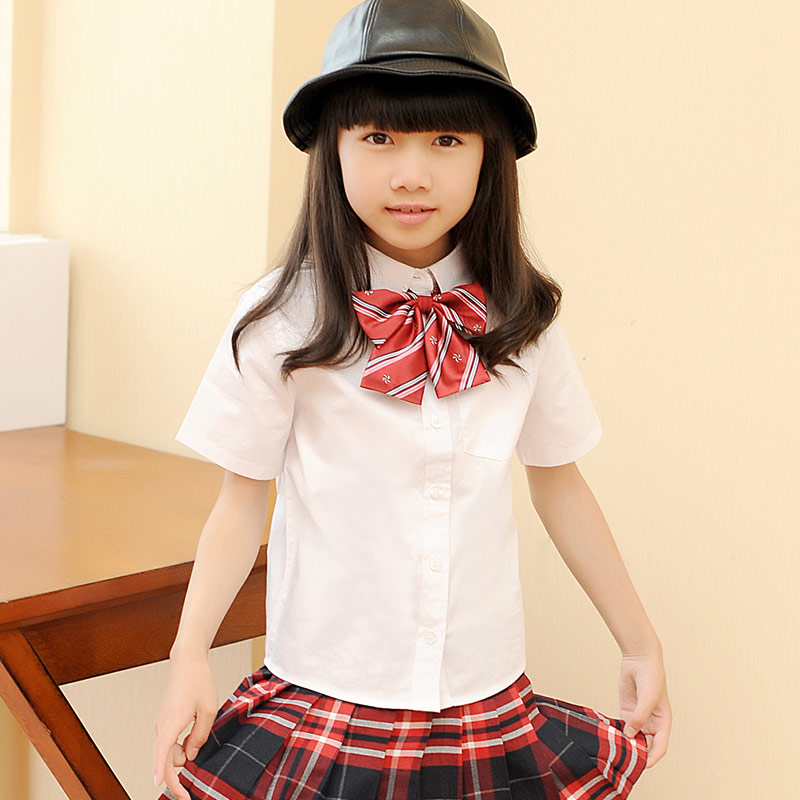 夏季翻领女童装短袖小学生校服尖领衬衫女童学院风班服园服衬衣|msdalam kategori Kanak-kanak/Bayi/Keluarga dipasang, shirt - dari Buy2taobao.com untuk memberikan perkhidmatan ejen Taobao profesional membeli
