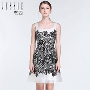 杰西jessie夏款桑蚕丝，吊带印花连衣裙，2299元jfsdl412