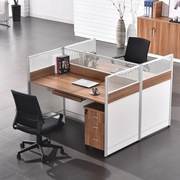 职员桌办公桌现代简约实木桌，并排单人位面对面二人位柜子椅子组合
