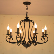 欧式烛台客厅吊灯，现代简约地中海餐厅卧室，灯饰法式复古蜡烛吊灯具