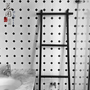 北欧大八角卫生间陶瓷马赛克瓷砖贴黑白欧式浴室厨房防滑厨卫地砖