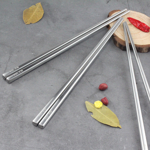 中日韩式餐具高端不锈钢筷子，304方形金属，家用小清新防滑防烫磨砂
