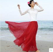 波西米亚大摆半身长裙夏8米拖地沙滩裙雪纺，纱裙半裙显瘦仙女裙子