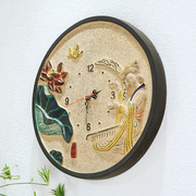 现代中式挂钟艺术钟表简约时尚时钟客厅过道装饰壁钟创意静音