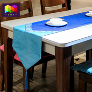 简约现代地中海风格蓝色床旗电视柜盖布盖巾餐桌茶几边柜布艺桌旗