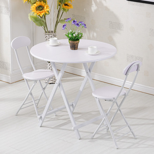折叠桌餐桌家用小户型，圆桌桌子简约饭桌户外折叠桌椅，便携式摆摊桌