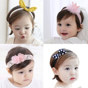 婴儿童发带头饰/宝宝发饰头带/韩国版女婴头花0-1-2-3岁百天可爱