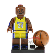 兼容乐高积木nba湖人队球星，kf457科比篮球队儿童拼插人仔塑料玩具