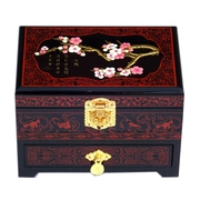 珠宝首饰盒高档扬州中式实木大号三层复古收纳盒带锁