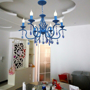 地中海蓝色吊灯美式客厅餐厅卧室，灯欧式铁艺，灯水晶吊灯服装店吊灯