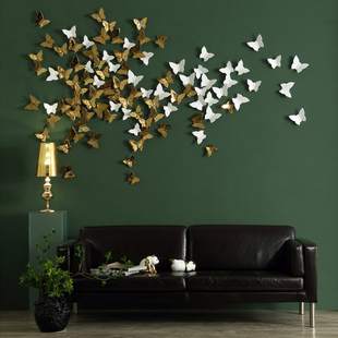 欧式陶瓷蝴蝶创意立体墙饰壁挂沙发电视，背景墙家居墙上软装饰品