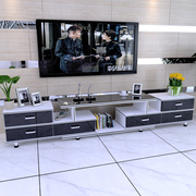 客厅钢化玻璃电视柜茶几组合简约现代伸缩电视机柜，小户型地柜家i.