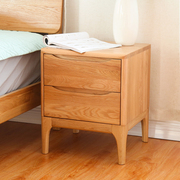 日式纯全实木床头柜，白橡木角柜储物柜环保，二斗柜边柜卧室家具