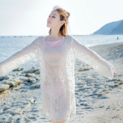 比基尼罩衫蕾丝镂空宽松防晒衣外搭夏季海边度假温泉泳衣沙滩外套