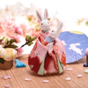 日本音乐盒亲子兔子八音盒日式母子兔满月纪念日母亲节儿童节礼物
