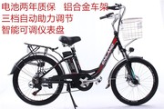 锂电电动自行车48v24寸变速铝合金前后碟刹金公主(金公主)