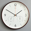 掛鐘超静音挂钟现代简约钟表，温度湿度计客厅石英钟北欧14英寸挂表