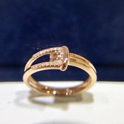 18k玫瑰金钻石(金钻石，)情人结戒指女缠绵结女戒钻戒，送女友送老婆爱人珠宝