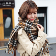 格子围巾大披肩两用韩版女秋冬季加大长款 加厚冬天学生文艺