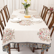 新中式餐桌布中国风现代简约长方形正方形圆形餐桌桌布定制餐桌布
