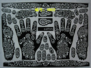 印度汉娜Henna纹身模板人体彩绘模板喷绘模具涂料模板手绘汉娜