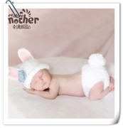 可爱婴儿摄影服装影楼新生儿拍摄道具兔子造型宝宝满月照小兔衣服