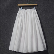 自制2024年棉麻半身裙，春夏纯色大摆白色长款高腰，亚麻文艺裙子