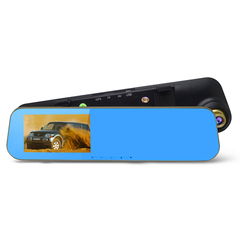 卡仕特后视镜行车记录仪双镜头高清1080P广角夜视4.3寸屏倒车影像