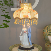 结婚礼物台灯卧室床头灯欧式创意温馨婚房北欧客厅复古陶瓷台灯
