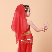 儿童印度舞头饰肚皮舞演出练习头纱舞蹈头巾头饰纱巾道具金币头巾