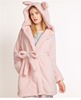 西班牙o家超萌粉色兔子，冬女保暖加厚珊瑚绒家居服浴袍睡袍