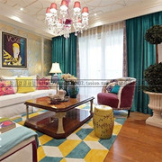 化纤简约欧式格子地毯客厅，茶几沙发卧室床边手工，腈纶地毯满铺定制