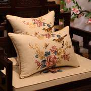 新中式刺绣红木沙发垫，坐垫防滑靠垫罗汉床古典实木，椅垫套定制