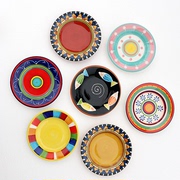 6寸手绘创意陶瓷家用小盘子可爱清新吐骨碟子，糖果蛋糕点心盘挂盘