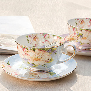 英式骨瓷咖啡杯套装，欧式下午茶茶具创意，陶瓷简约家用红茶杯