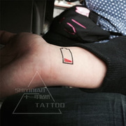 手机电池电量标志纹身贴 韩国卡通小清新手腕脚踝仿真纹身贴纸
