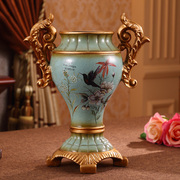 定制欧式树脂花瓶奢华客厅家居饰品摆件复古高档大花瓶台面干花插