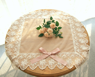 美式白色蕾丝蝴蝶结长方餐桌布欧式茶几电视柜床头柜装饰盖布桌旗