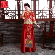懿沉香新中式敬酒服改良中式新娘坐床，嫁衣古典大红色秀和服