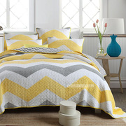 美式双面纯棉拼布绗缝被，2023轻奢高级感床盖欧式四季通用床单