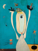 现代抽象油画书房挂画米罗Joan Miro蜕变临摹复制手绘装饰画无框