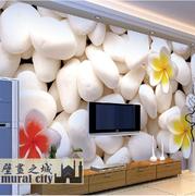 3D立体石头花开墙纸简约现代壁纸酒店客厅电视沙发背景墙大型壁画