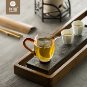 祥福乐饮公道杯玻璃加厚日式茶海分茶器，功夫茶具配件茶道零配