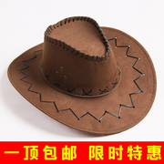 美国西部牛仔帽 男女通用骑士大沿帽 沙滩遮阳帽子女韩版潮帽