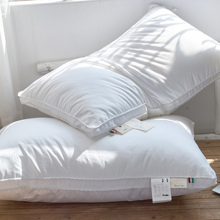 五星级酒店枕芯高弹力(高弹力，)软枕白色纯棉，80支高支高密贡缎立体枕头芯子