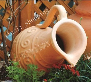 欧式地中海流水陶罐，可做水景循环流水-花园摆设-景观红泥陶花盆