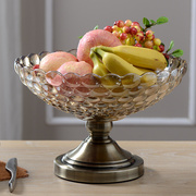 欧式水果盘客厅家用水晶玻璃果盘果盆装饰器皿，时尚创意茶几摆件